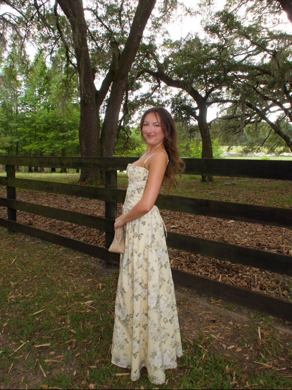 House of CB - Floral Bustier Maxi Dress in Pastel Yellow and Green - Picture 4 of 4